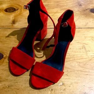 Red suede Wang sandals